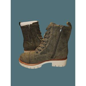 NWOT MIA Green Havenn Bootie Combat Lace Up & Zip Women Size 6M